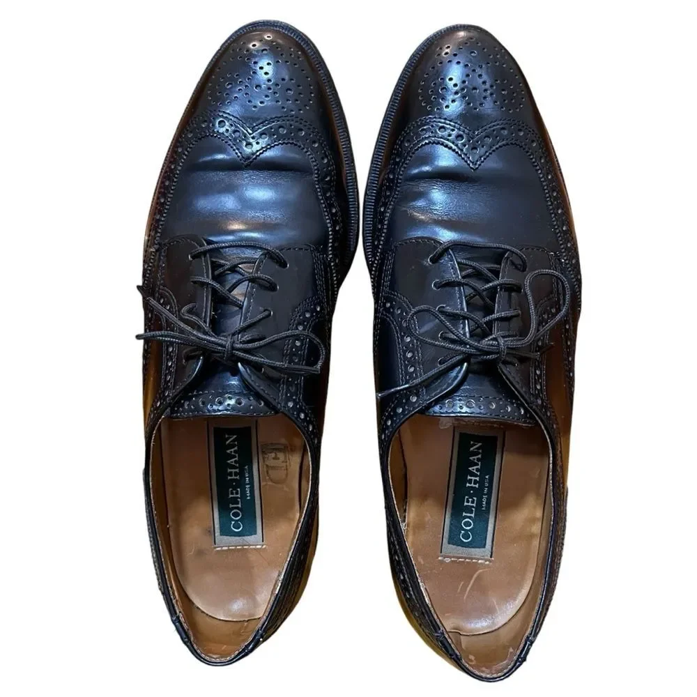 Cole Haan Men’s Shoes Black Leather Loafers Oxford Brogues Wingtips Classic 10